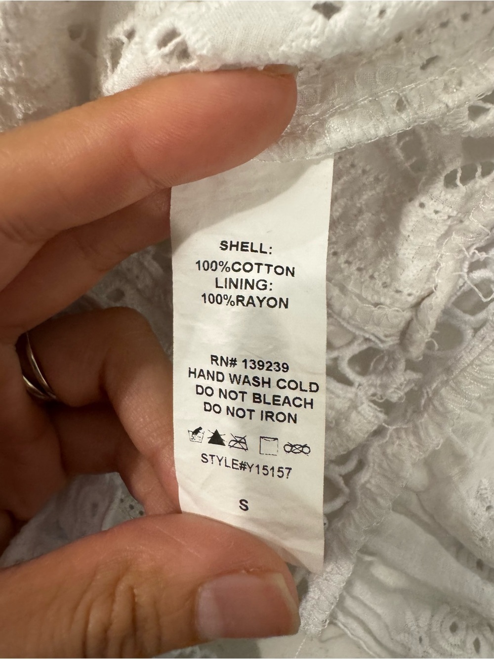 DO+BE White Eyelet Ruffle Lace Peplum Top Size Small - Picture 9 of 9